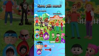 Lomba tiup balon paling besar  Versi LangitRia dan Original kartun shorts funny [upl. by Anaeirb]