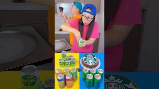 Starbucks cake vs popular drinks ice cream challenge🍨 starbucks funny by Ethan Funny Family [upl. by Hovey]