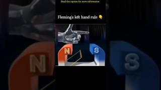 Flemings left hand rule class 10 science important topic flemingslefthandrule science shorts [upl. by Avehs425]