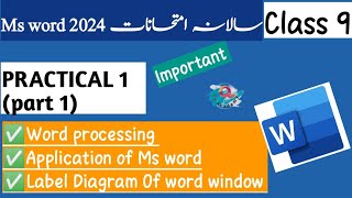 Practical 1PartIFBISE Computer Science PBA SSCI Label diagram of components of Ms word window [upl. by Okoyk]