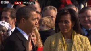 Barack Obama Oath of Office  Sworn In  President Obama The Inauguration  BBC News [upl. by Medor896]