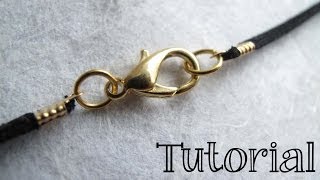 How to Attach a Clasp to Leather Cord  Finish a Leather or Cord Necklace  DIY Jewelry Tutorial [upl. by Borgeson]