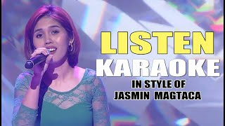 LISTEN KARAOKE IN STYLE OF JASMIN MAGTACA CONTEST PIECE karaoke instrumental minusone contest [upl. by Yekim]