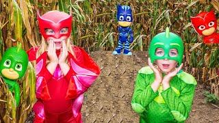 PJ Masks Gekko featuring Assistant Owlette Catboy tour the Corn Maze [upl. by Anytsyrk]