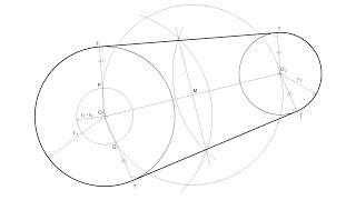 How to draw the external tangents to two unequal circles [upl. by Beaumont677]