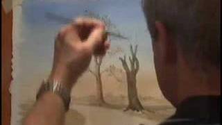 Painting Watercolour Trees 2  Winter Trees [upl. by Ardnekal]