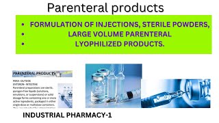 formulation of injections  sterile powder larger volume parenteral  lyophilized products [upl. by Patrich287]