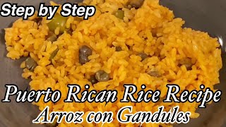 How To Make Puerto Rican RiceArroz con Gandules Step by Step Easy [upl. by Rockie]