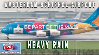 Live Rainy Departures at Amsterdam Schiphol Airport [upl. by Nudnarb]