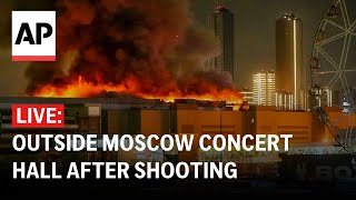 LIVE Outside Moscow concert hall after mass shooting [upl. by Campney]