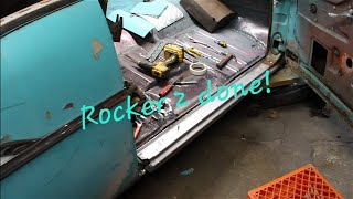 1957 Chevy rocker panel replacement [upl. by Netnerb]