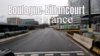 Paris  BoulogneBillancourt 4k  Driving French region [upl. by Ansev]