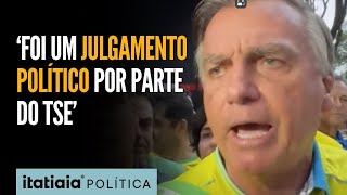 BOLSONARO FALA SOBRE DESCISÃO JUDICIAL QUE O TORNOU INELEGÍVEL EM COLETIVA APÓS MOTOCARREATA [upl. by Nagyam]