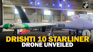 Indigenously manufactured Drishti 10 Starliner UAV unveiled by Indian Navy Chief [upl. by Haceber76]