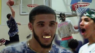 LiAngelo Ball DUNKFEST DuRag LaMelo GOES IN BETWEEN LEGS Future Lakers ICED OUT [upl. by Anaujait436]