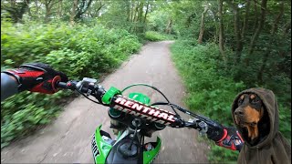 KX450F TRAILS AND STREET RIDE  DOG WALKERS HATE ME [upl. by Attenohs]