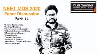 Part 11  NEET MDS 2020 Paper Discussion [upl. by Bremble]