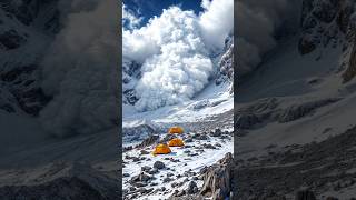 Everest Avalanche mountains everest snow shortviralvideo [upl. by Fellows]