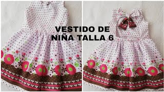 COMO HACER VESTIDOS DE NIÑA TALLA 6 [upl. by Fulbert]