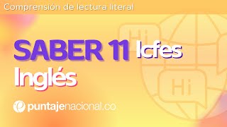 SABER 11  ICFES  Inglés  Comprensión de lectura literal [upl. by Cj]