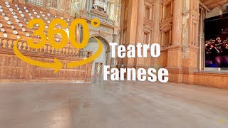 Teatro Farnese in 360 VR is a Renaissance theatre in the Palazzo della Pilotta Parma Italy [upl. by Lhadnek]