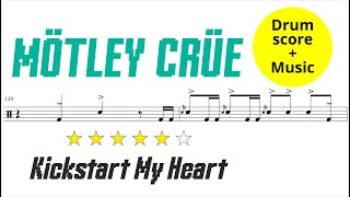 Mötley Crüe  Kickstart My Heart DRUM SCORE  MUSIC [upl. by Morven]