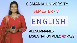 ENGLISH  SEMESTER  5  ALL SUMMARIES EXPLAINATION VIDEO  ALL IN ONE 💯 PASS shivanipallela [upl. by Haimorej]