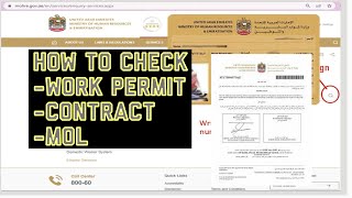 UAE How to Check Work Permit Employment Contract MOL on Ministry of Labour Online using Mobile [upl. by Kele]