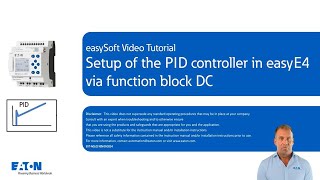 Setup of the PID controller in easyE4 via function block DC [upl. by Braca]