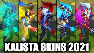 All Kalista Skins Spotlight League of Legends [upl. by Barbi]