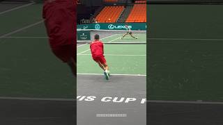 Great practice point from Carlos Alcaraz vs Bautista Agut at the Davis Cup in Valencia 🔥 tennis [upl. by Ardnoet92]