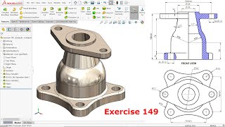 Solidworks tutorial Exercise 149 Revolved Boss Extrude Hole Fillet [upl. by Alissa]