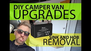 Lithium Leisure Battery  DIY UPGRADES  Sink amp Hob DELETE  VW T6 Camper Van [upl. by Culliton]