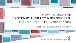 How To Use The Systemic Therapy Microskills An Introduction To the Joining Skills [upl. by Nnav]