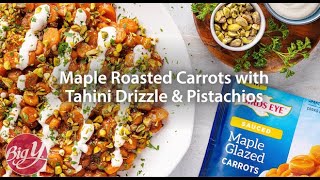 Maple Roasted Carrots with Tahini Drizzle amp Pistachios Recipe [upl. by Inalaehon]