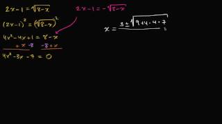 Extraneous solutions of radical equations  Mathematics III  High School Math  Khan Academy [upl. by Waldner]