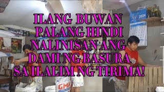 ILANG BUWAN PALANG HINDI NALINISAN ANG DAMI NG BASURA SA ILALIM NG TARIMA agrivet naglinis [upl. by Lilhak315]