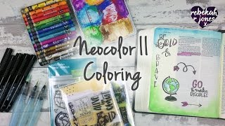 Neocolor 2 Techniques  Bible Art Journaling Challenge Lesson 38 [upl. by Tabbi]