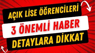 Açık Lise Ders Seçimleri Tekrar Açılacak mı [upl. by Charissa]