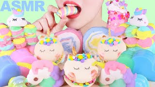 ASMR UNICORN FOODUNICORN CAKEUNICORN DESSERT MUKBANGUNICORN SHAKE유니콘 디저트 먹방유니콘마카롱유니콘탕후루유니콘쉐이크 [upl. by Aikaj]