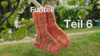 BABYSOCKEN  KINDERSOCKEN STRICKEN  TEIL 6 Der Fussteil [upl. by Tristan]