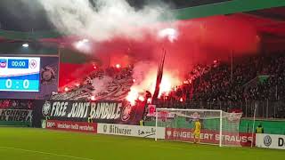 Ultras Frankfurt PyroshowampChoreo 201217 DFBPokal FC Heidenheim  SG Eintracht Frankfurt [upl. by Yarod]