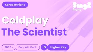 Coldplay  The Scientist Higher Key Piano Karaoke with Visualiser [upl. by Godart381]