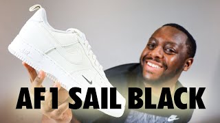 Nike Air Force 1 Sail Black On Foot Sneaker Review QuickSchopes 634 Schopes FZ4625 100 [upl. by Ahset356]