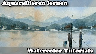 Aquarell Farb u Luftperspektive ganz einfach [upl. by Ramirolg]