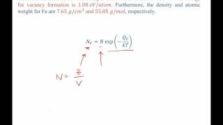 Materials science vacancies example problem [upl. by Him]