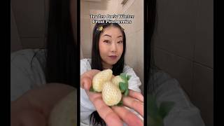 Pine or winter berries white strawberry eating asmr traderjoes tastetest [upl. by Netsyrc]