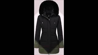 MOERDENG Womens Winter Puffer Coat Thicken Fleece Lined Down Jacket Waterproof Faux Fur Detachable [upl. by Katuscha]