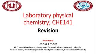 Revision of laboratory physical chemistry Science Health Science and engineering NMU students [upl. by Franzoni]