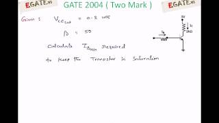 Problem on BJT Transistor Operating Region 2  GATE 2004  Electronic Devices  wwwegatews [upl. by Sawyere]